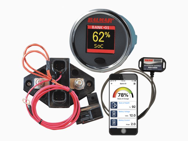 The Balmar SG200 battery monitor kit with display and app