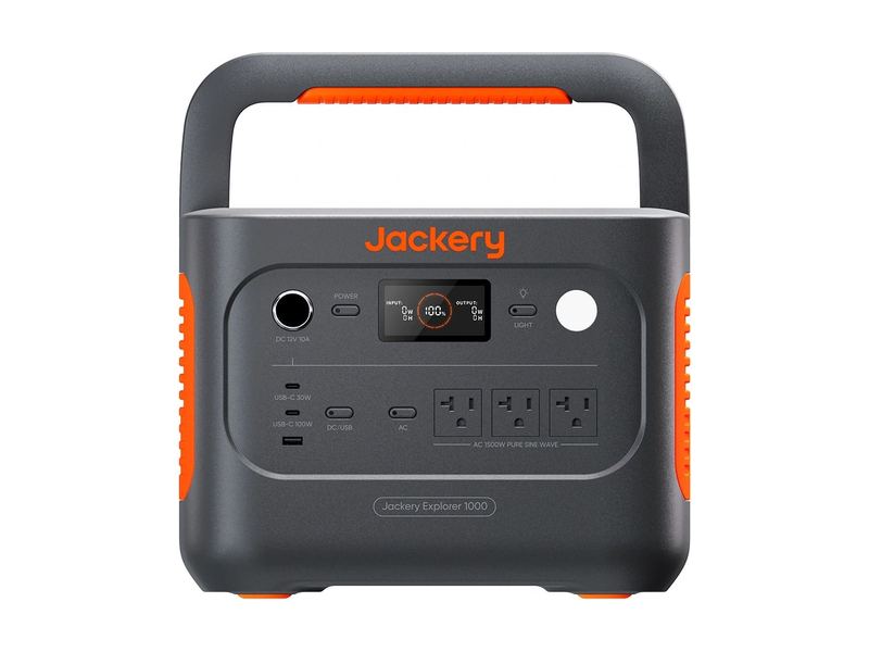 A Jackery Explorer portable power station