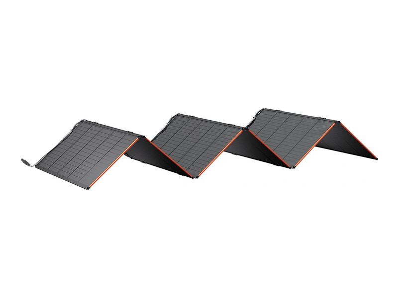 A folding Jackery SolarSaga solar panel