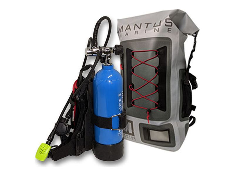 A Mantus scuba kit with tank and backpack