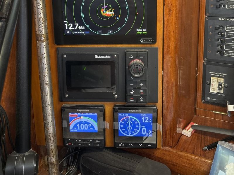 Our nav station with Raymarine instruments